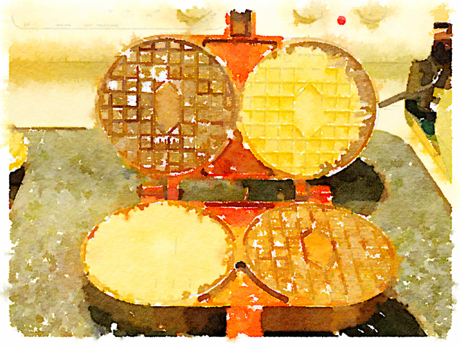 watercolor pizzelle iron