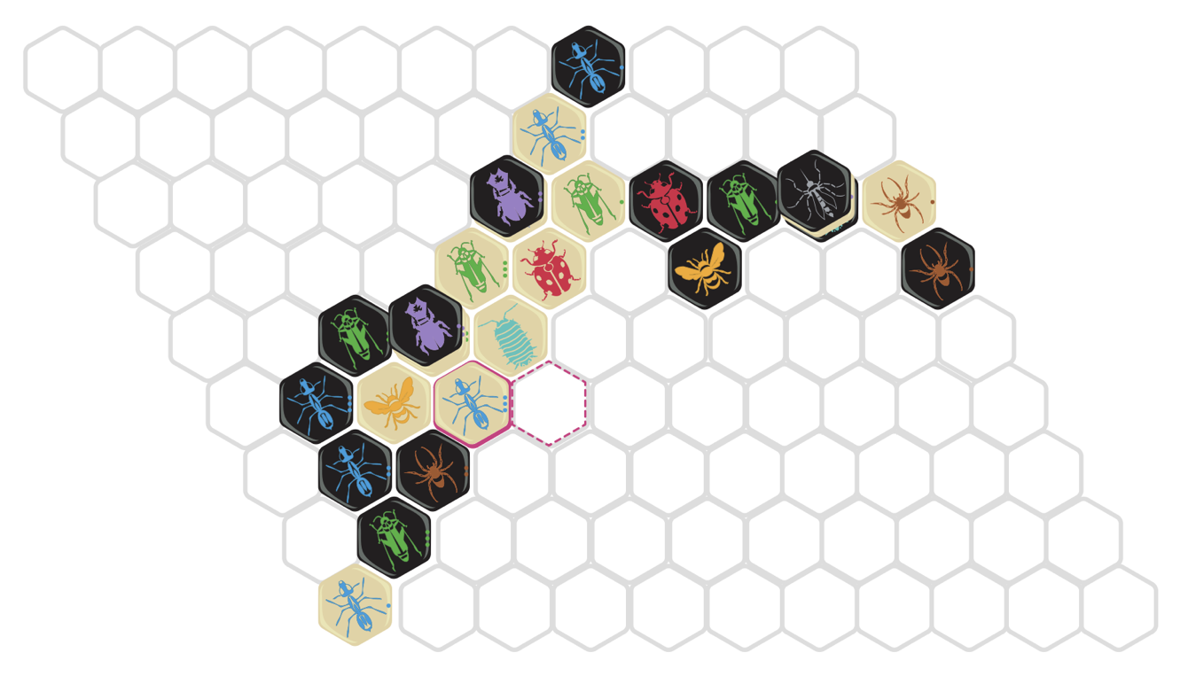 final position of game, inscribed in parallelogram